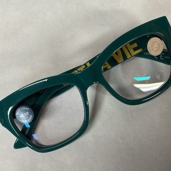 Anthropologie Blue light 2.50 Teal Women's Glasses - Picture 2 of 5